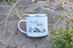 Enamel Mug Let's Sleep Under The Stars Van Life Gifts RV Accessories Camping Mug Campervan Accessories Personalised Mountain Wedding Gift
