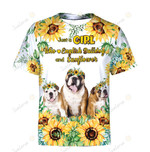 s Sunflower Girl loves English Bulldog Hoodie-MT011010Ha