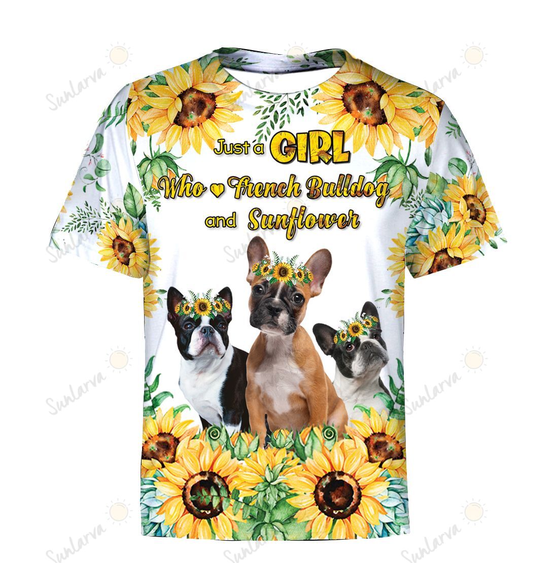 s Sunflower Girl loves French Bulldog Hoodie-MT011009Ha