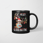 Merry Quarantine Christmas 2020 Reindeer Mask Pajamas Family Mugs