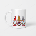 Three Gnomes in Leopard Print Buffalo Plaid Christmas Xmas Mugs