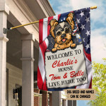 Yorkshire Terrier Yorkie USA Dog 4th of July Independence Day American Flag Garden Flag - Custom Name