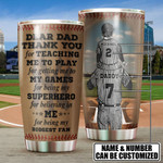 Baseball Daddy With His Son Customize Personalized  Stainless Steel Tumbler NewYorkYK