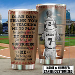 Baseball Daddy With His Son Customize Personalized  Stainless Steel Tumbler Atlantabr