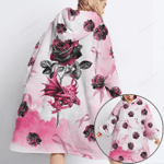 Rose Dragon Breast Cancer Sherpa Blanket Hoodie