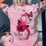 Breast Cancer Ribbon Butterfly All Over Print