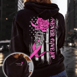 Hand Rose Never Give Up Breast Cancer All Over Print