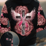 Breast Cancer Rose Cross All Over Print