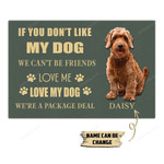Goldendoodle Love Me Love My Dog Custom Name Doormat