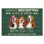 Basset Hound Sorry My Nice Button Is Out Of Order Dog Doormat