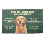 Usteeshub 3D When Visit My House Please Remember Golden Retriever Dog Doormat