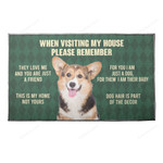 Usteeshub 3D When Visit My House Please Remember Pembroke Welsh Corgi Dog Doormat