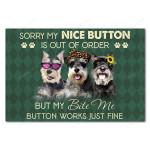 UH0206 Schnauzer Sorry My Nice Button Is Out Of Order Dog Doormat HH0601
