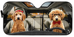 Goldendoodle Couple Dog Auto Car Sunshade