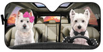 West Highland White Terrier Westie Dog Couple Auto Car Sunshade