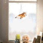 UH31059 Corgi Lying Down Dog Window Hanging Ornament HH0513