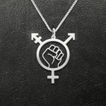 Transgender Fight For Equality Handmade 925 Sterling Silver Pendant Necklace