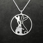 Valentine Rabbit Couple Handmade 925 Sterling Silver Pendant Necklace