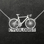 Cycologist Dad Handmade 925 Sterling Silver Pendant Necklace