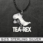 Tea-Rex Necklace Handmade 925 Sterling Silver Pendant Necklace