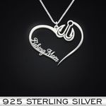 Fishing Heart Mom Handmade 925 Sterling Silver Pendant Necklace