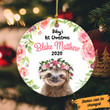 Sloth Personalized Name Ceramic Christmas Ornament hp-14hl028 Dreamship