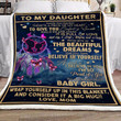 Gift For Your Daughter - Butterfly & Dreamcatcher Fleece Blanket tdh hqt-21sh005 Dreamship