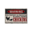 Warning Funny Chickens Canvas 3D Printing Dreamship 12x8in