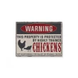 Warning Funny Chickens Canvas 3D Printing Dreamship 16x12in