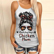 Kinda busy being a Chicken Mom Woman Cross Tank Top
