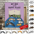 Personalized Cat MY BED IS MY HAPPY PLACE Canvas Dreamship