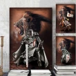 Knight's Templar Kneeling and Lion Premium Canvas