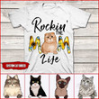 ROCKIN THE CAT MOM LIFE PERSONALIZED T-shirt NTP-16VN017