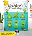 Personalized Grandma's Favorite Frogs Fleece Blanket blanket Dreamship