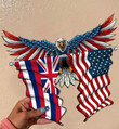 Hawaii Flag Eagle Cut Metal Sign hqt-49xt028