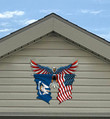 Louisiana Flag Eagle Cut Metal Sign hqt-49xt033