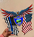 Richmond Police Department Eagle Flag Cut Metal Sign HTT04JUN21XT8
