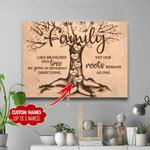 Custom Names Family Like Branches On A Tree Canvas 3D Printing PHT Dreamship
