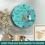 Personalized dog BAD DOG BUT LOVE YOU TO THE MOON AND BACK Wooden Clock
