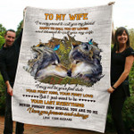 To My Wife I'm Very Proud To Call You My Friend Wolf Fleece Blanket NVL-21DT008 Dreamship