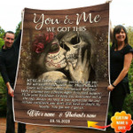 Personalized You And Me We Got This Skull Fleece Blanket Dreamship
