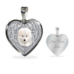 SAMOYED Heart Necklace PM-18DT003 Jewelry ShineOn Fulfillment Luxury Necklace (Silver) Yes
