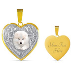 SAMOYED Heart Necklace PM-18DT003 Jewelry ShineOn Fulfillment Luxury Necklace (Gold) Yes
