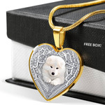 SAMOYED Heart Necklace PM-18DT003 Jewelry ShineOn Fulfillment Luxury Necklace (Gold) No