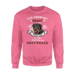 ROTTWEILER God knew my heart needed love Standard Crew Neck Sweatshirt DHL-VA2D9 Dreamship S Safety Pink