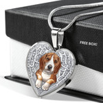 BEAGLE Heart Necklace PM-18CT Jewelry ShineOn Fulfillment Luxury Necklace (Silver) No