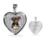 AUSTRALIAN KELPIE Heart Necklace PM-18DT003 Jewelry ShineOn Fulfillment Luxury Necklace (Silver) Yes