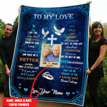 Gift For Your Love Customize Name & Wedding Date Husband Fleece Blanket tdh hqt-21dq006 Dreamship