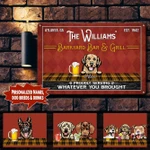 Personalized Custom Bar & Grill Dogs Horizontal Printed Metal Sign PHT-29TP003