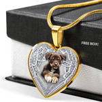 AUSTRALIAN KELPIE Heart Necklace PM-18DT003 Jewelry ShineOn Fulfillment Luxury Necklace (Gold) No